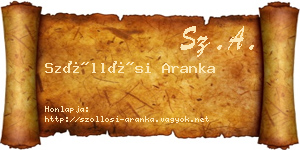 Szőllősi Aranka névjegykártya